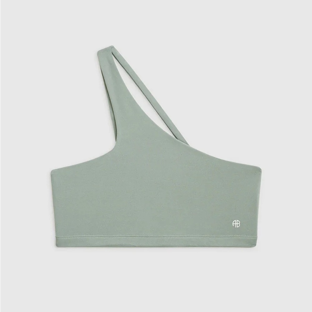 NWT Anine Bing Asymmetrical Sports Bra in Artichoke